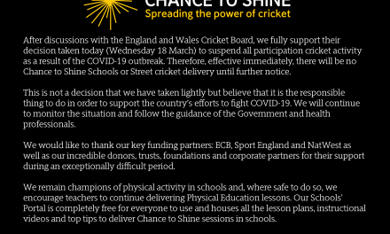 CHANCE TO SHINE – Statement on COVID-19